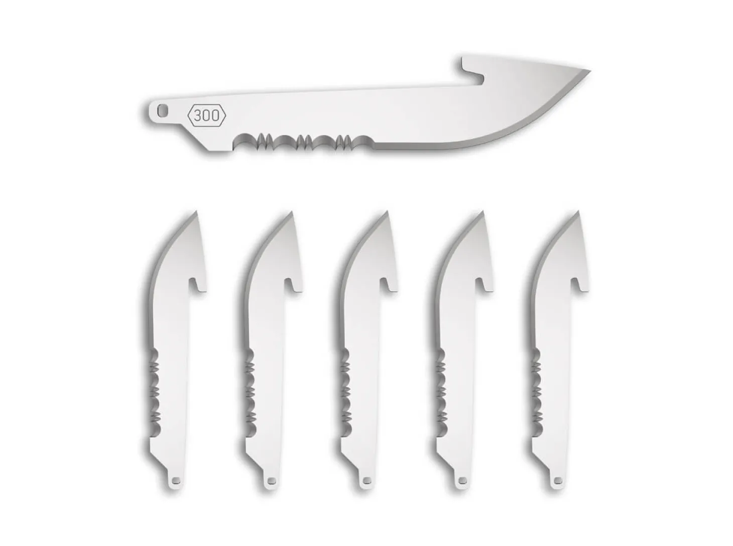 3" Serrated Drop-Point Replacement Blades 6-Pack