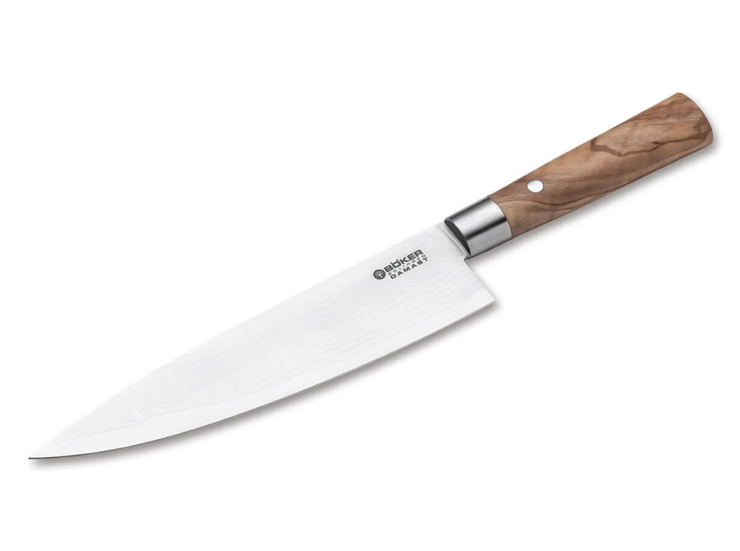 Damast Olive Chefmesser Groß