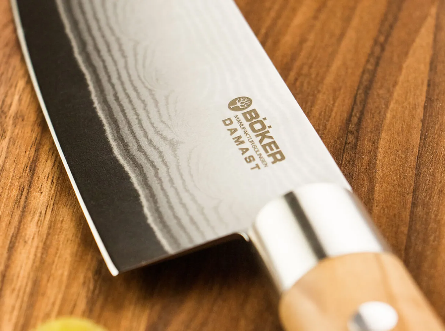 Damast Olive Chefmesser Groß