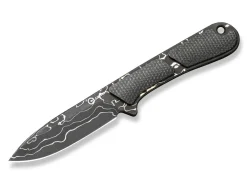 Mini Elementum Fixed Micarta Dark Green Damascus