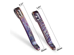Two Flamed Titanium Clips T002A